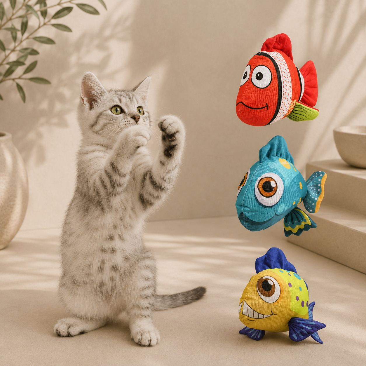 New Pet Educational Goldfish Plush Toy Oxford Cloth Bite-Resistant Toy Pillow Teasing Cat Toy Doll