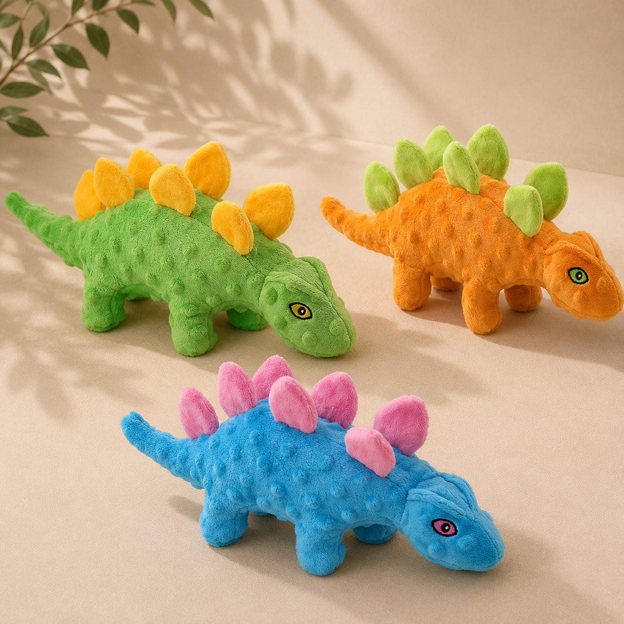 New Pet Plush Sound Toy Dinosaur Dog Relief Moaning Teeth Cleaning Cartoon Stegosaurus Toy