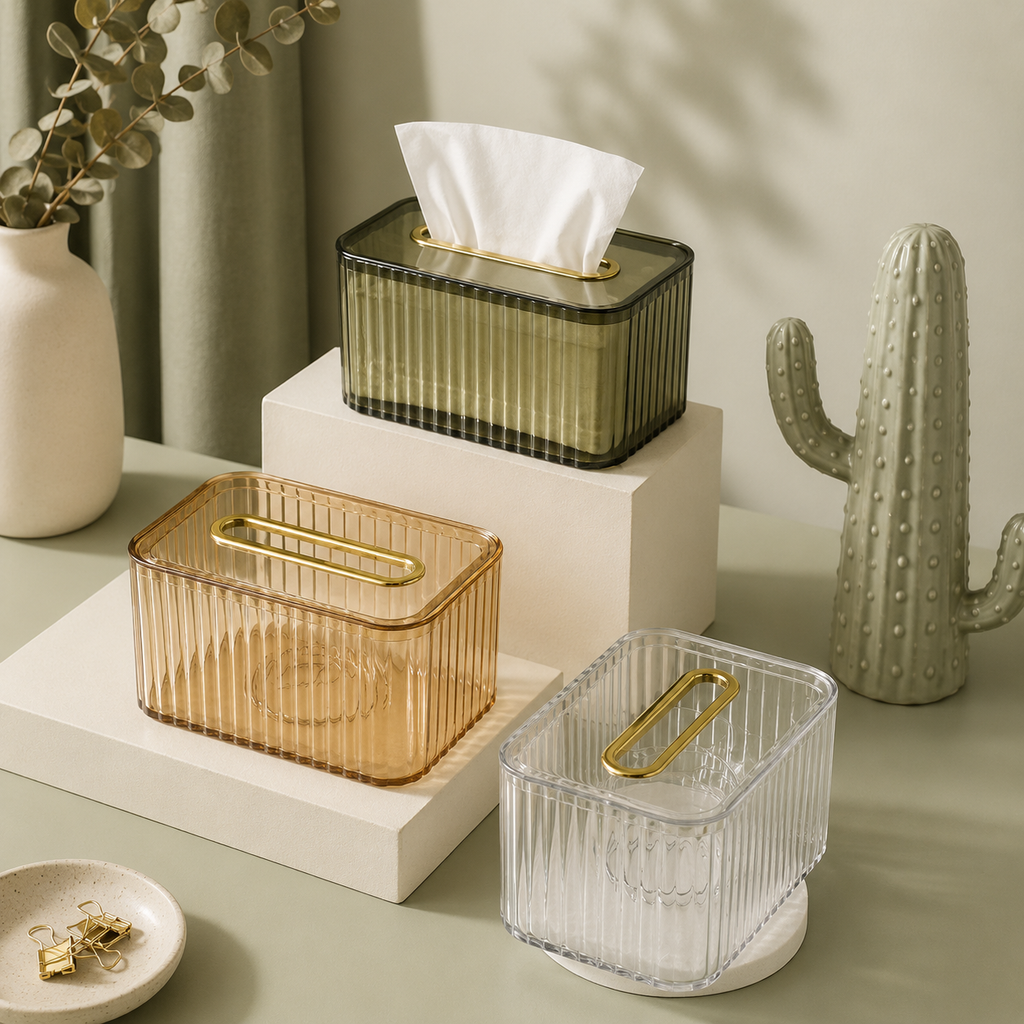 Household Tissue Box Storage Box Living Room Coffee Table Creative Storage Box Bathroom Spring Paper Box