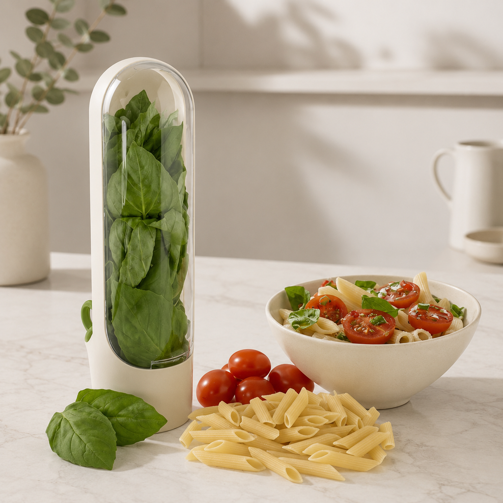 Fresh Herb Keeper & Refrigerator Storage Container | Reusable Produce Saver