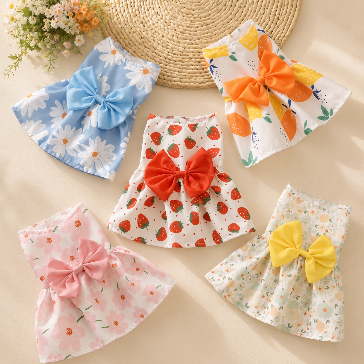 Floral Princess Dog Dress – Lightweight Summer Skirt for Small Dogs & Cats