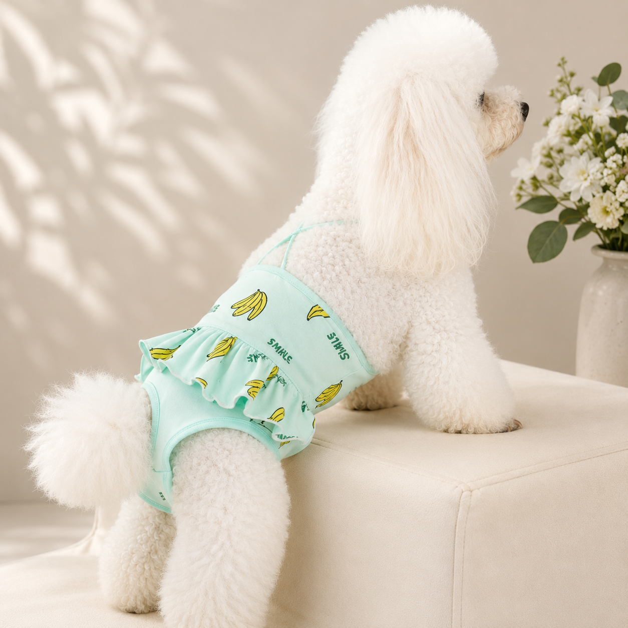 New Pet Physiological Pants Banana Print Strap Small Dog Bitches Hygiene Pants Dog Menstrual Pants