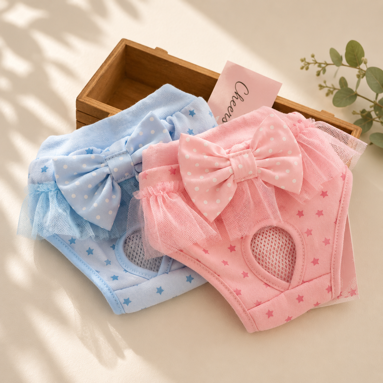 Lace Princess Pet Diaper – Reusable Floral Hygiene Pants for Female Dogs