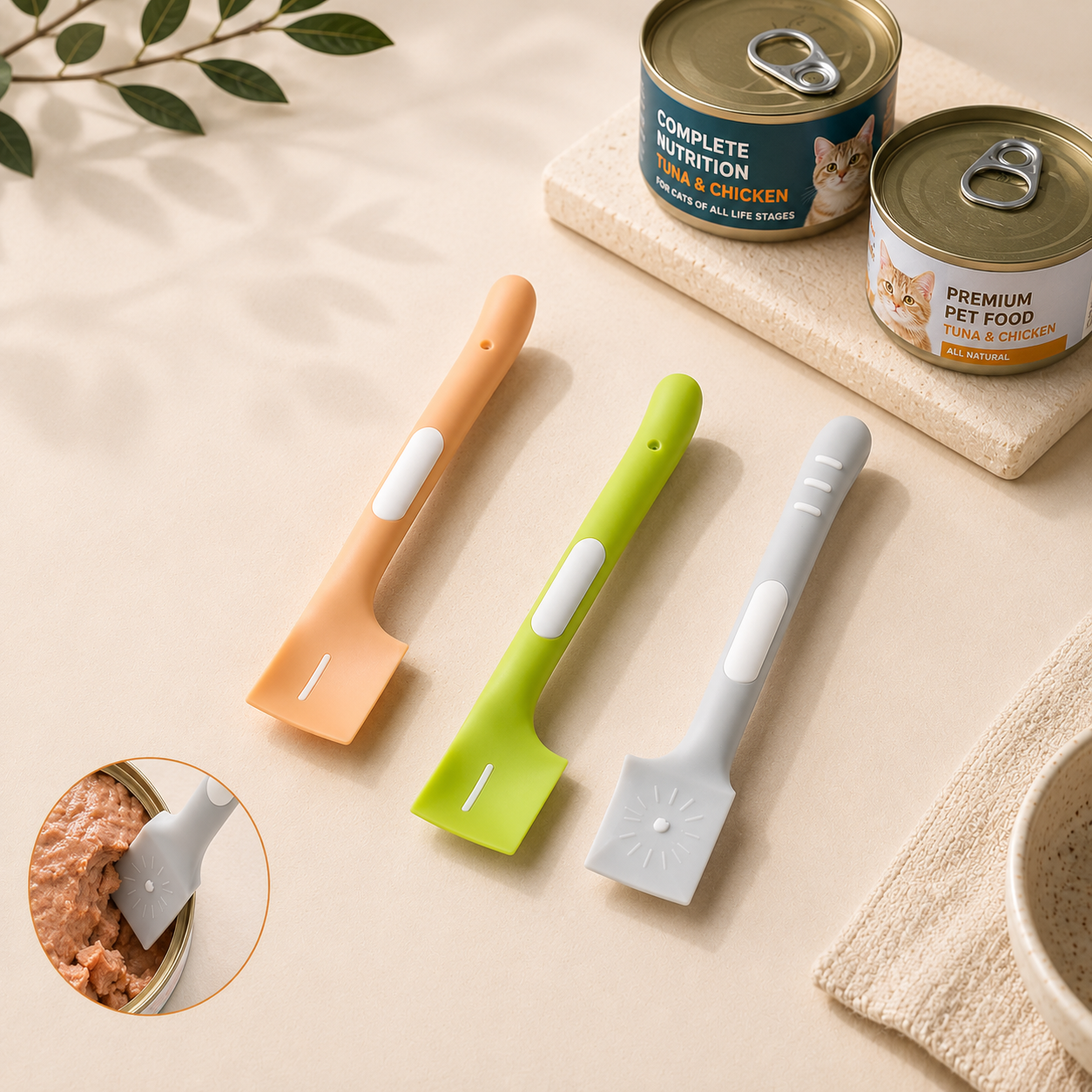 Cat Canned Spoon Dog Wet Food Pet Feeding Stirring Long Handle Cat Spoon Canned Open Lid Pet Canning Spoon