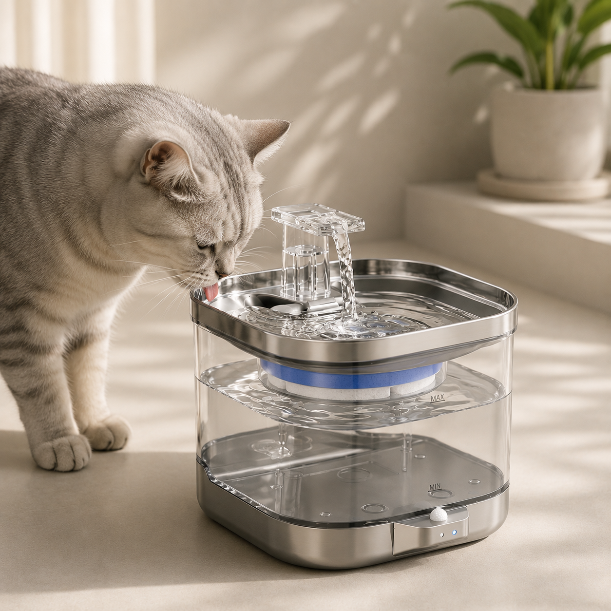 Wireless Smart Pet Water Fountain – Automatic Rechargeable Water Dispenser for Dogs & Cats