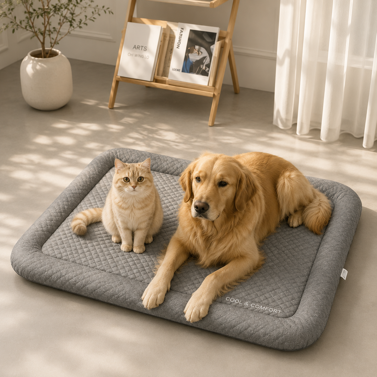 Cooling Pet Mat – Breathable Cold Silk Summer Pad for Dogs & Cats