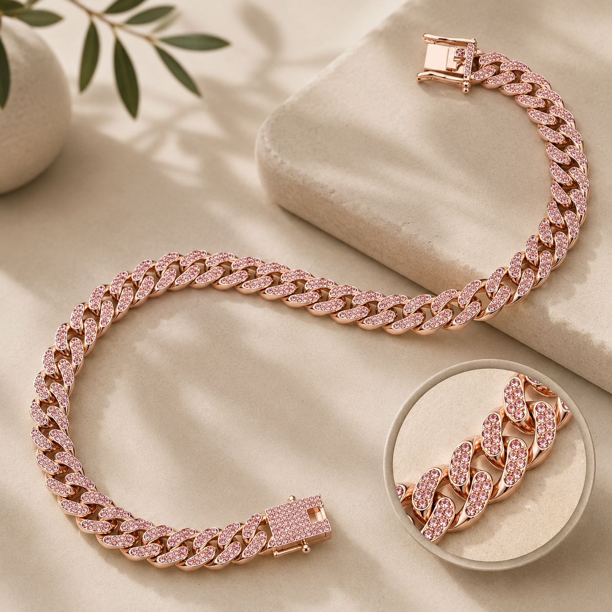 Luxury Cuban Link Pet Collar | Rhinestone Necklace for Dogs & Cats