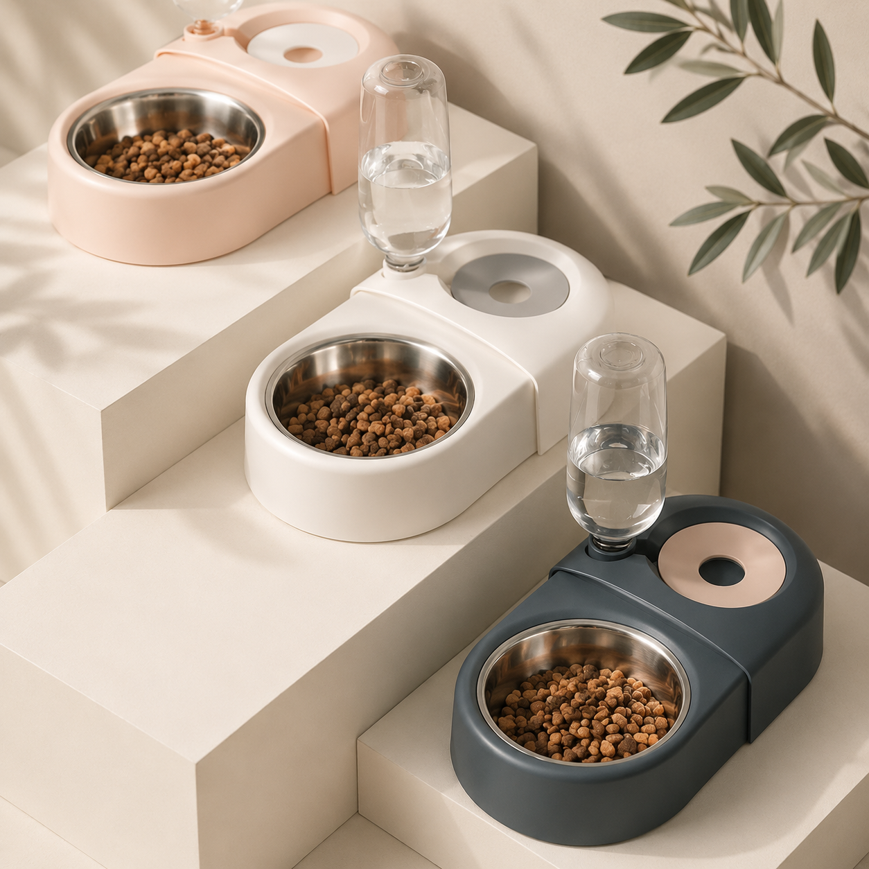 Automatic Pet Water Dispenser & Double Food Bowl for Dogs & Cats