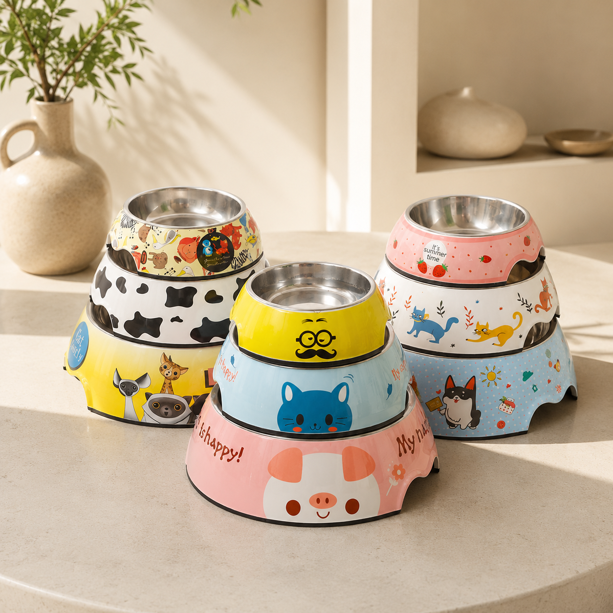 Dog Food Bowl Melanie Pet Bowl Dog Basin Water Bowl Pet Bowl Stainless Steel Dog Bowl Single Bowl Cat Bowl Pet Supplies