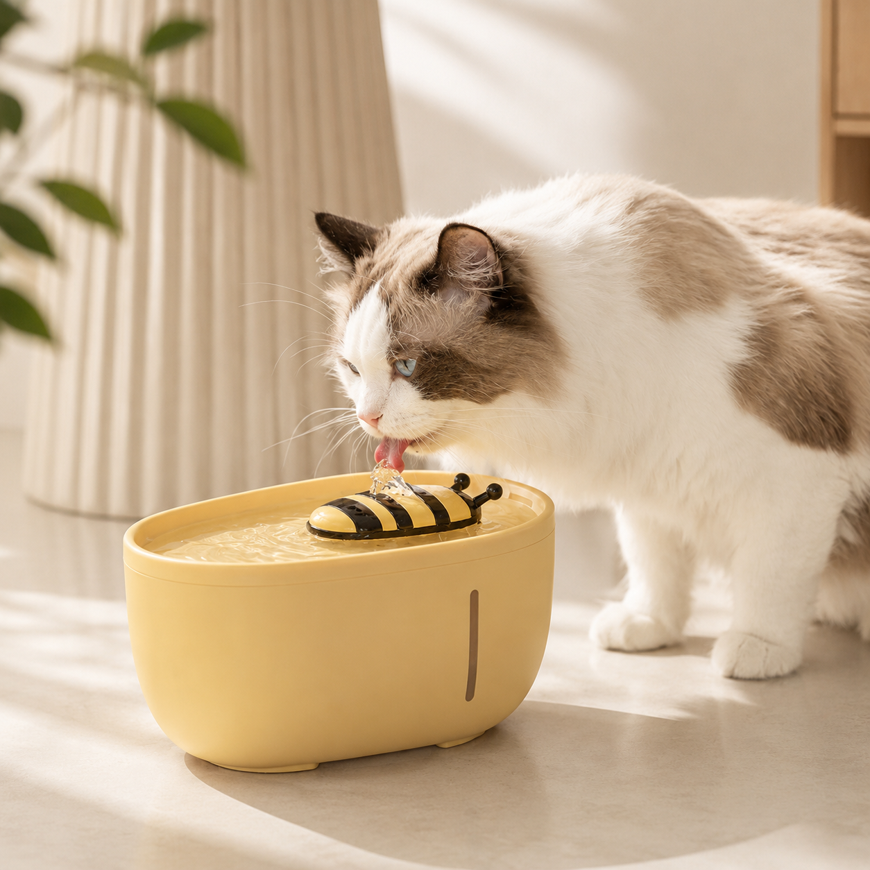 Bee Automatic Pet Water Fountain – Quiet Circulating Filtered Water Dispenser for Cats & Dogs