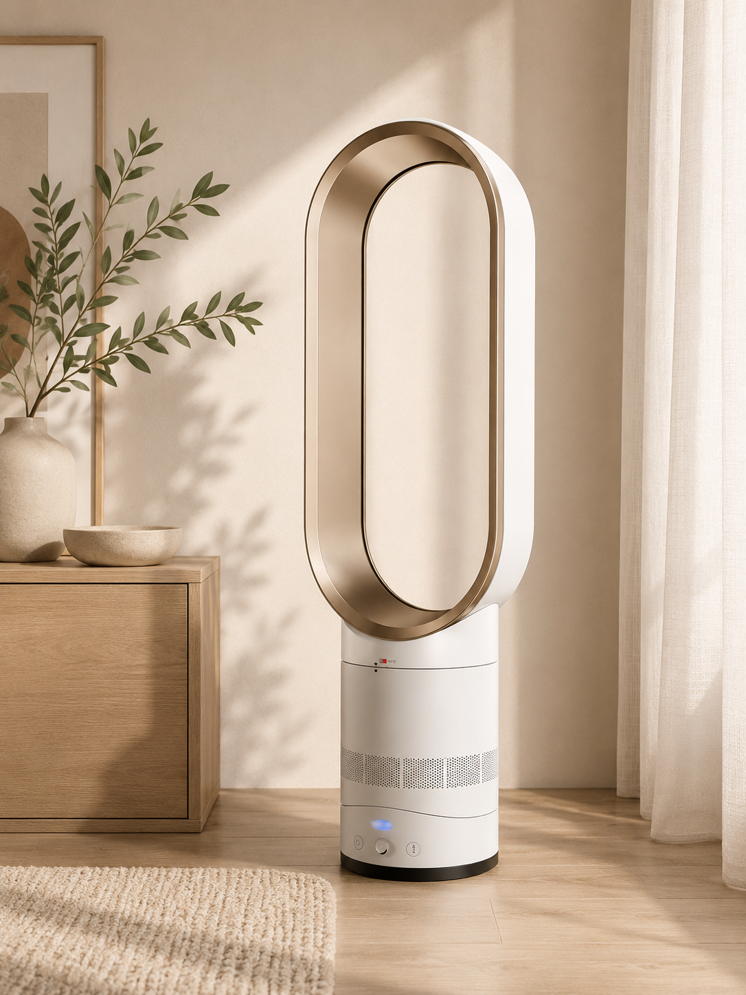 2025 New 16" Bladeless Tower Fan with Remote, Quiet Floor Fan for Home
