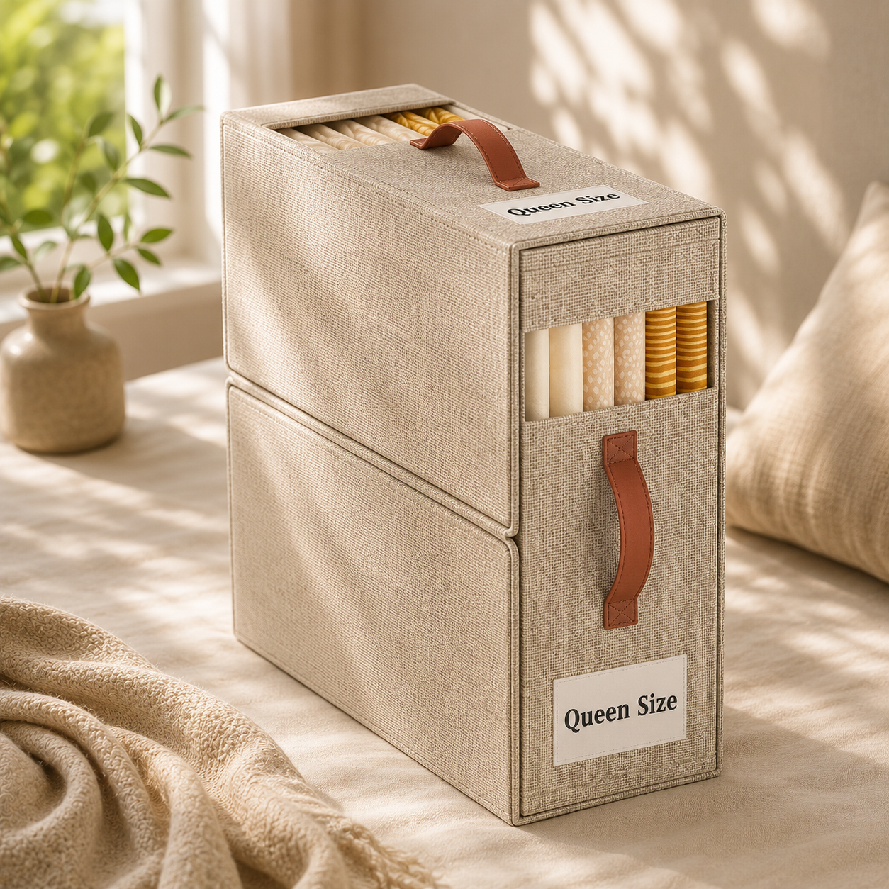 Compact Foldable Storage Cubes for Linens, Towels & Bedding Essentials