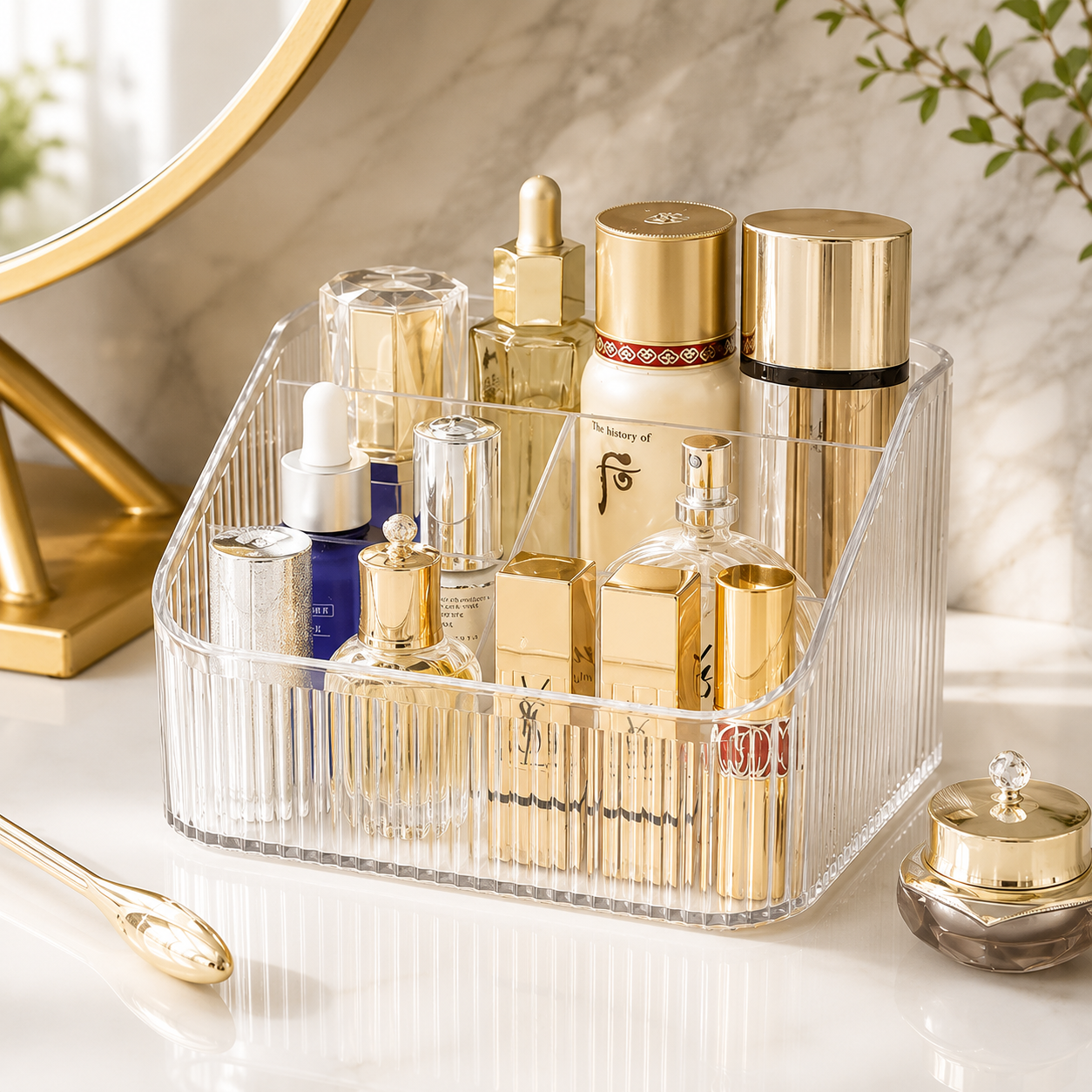 Multi-grid desktop storage box Cosmetics sorting box Storage box