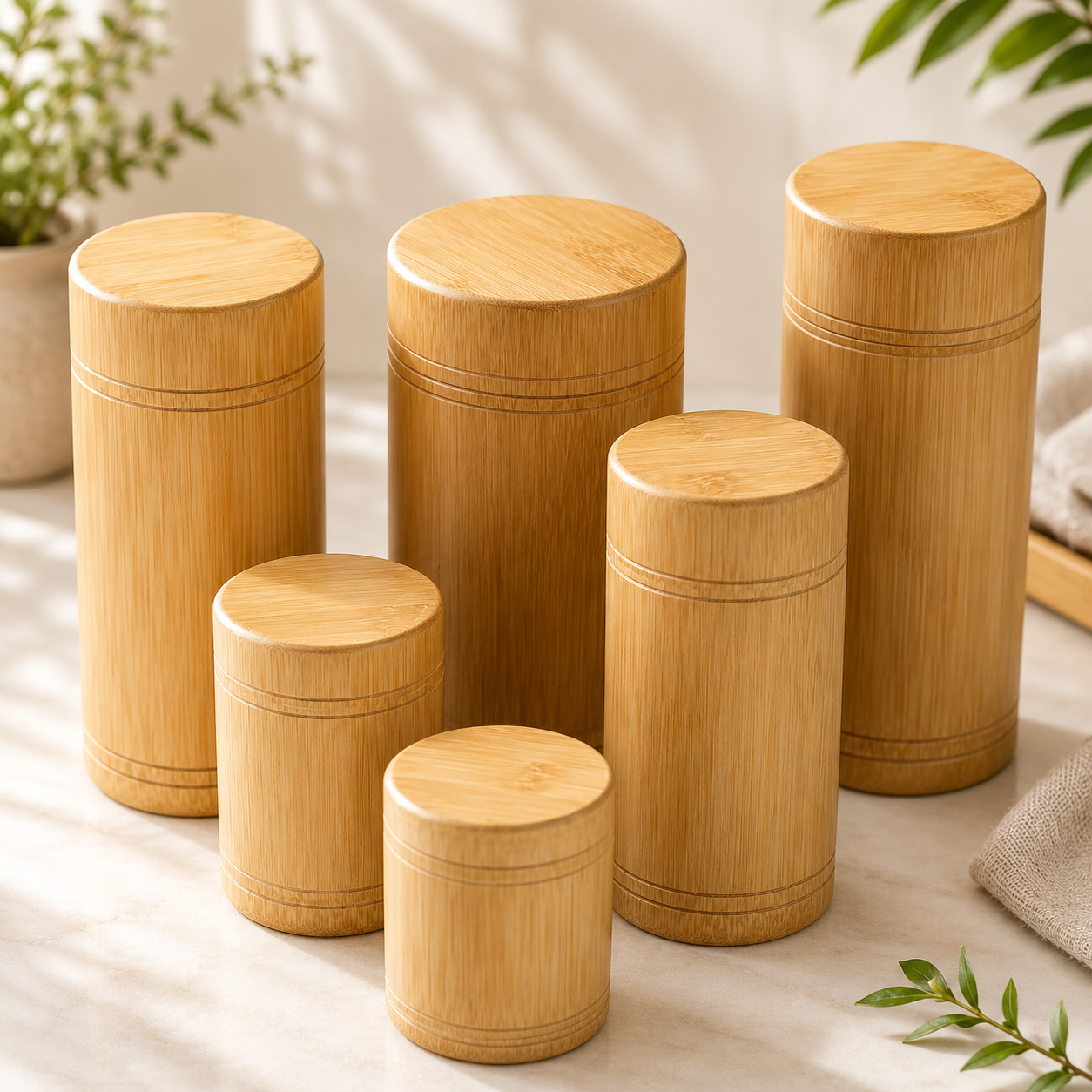 Bamboo Storage Bottles Jars Wooden Small Box Containers Handmade For Spices Tea Coffee Sugar Receive With Lid Vintage
