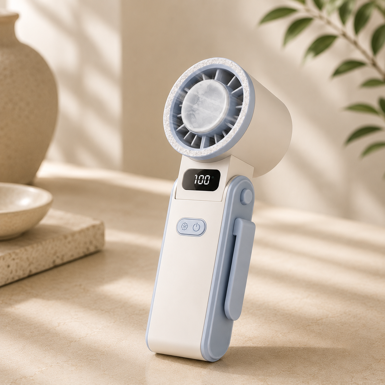 Handheld high-speed ice application fan