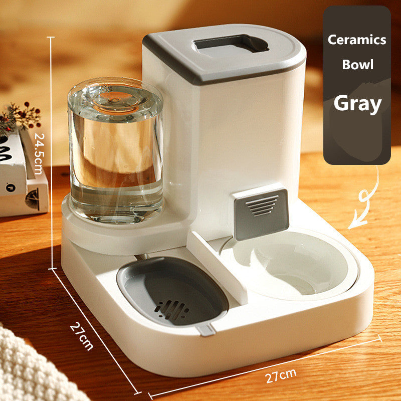 Automatic Pet Feeder with Stainless Steel Bowls – Gravity Food & Water Dispenser for Cats & Dogs