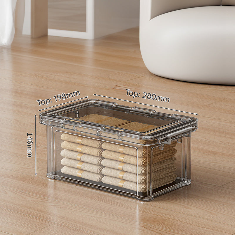 Large Transparent Storage Box with Lid – Stackable Organizer for Clothes, Toys & Household Essentials