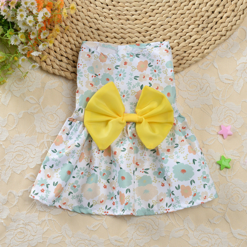 Floral Princess Dog Dress – Lightweight Summer Skirt for Small Dogs & Cats