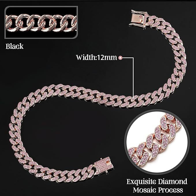Luxury Cuban Link Pet Collar | Rhinestone Necklace for Dogs & Cats