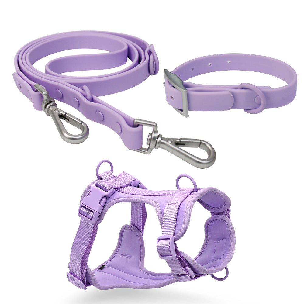 Waterproof PVC Dog Harness & Leash Set – Adjustable Anti-Bite Harness for Small & Medium Dogs