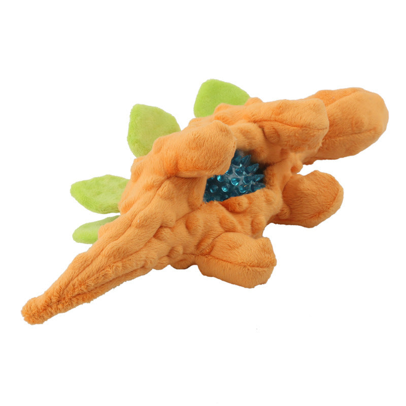 New Pet Plush Sound Toy Dinosaur Dog Relief Moaning Teeth Cleaning Cartoon Stegosaurus Toy