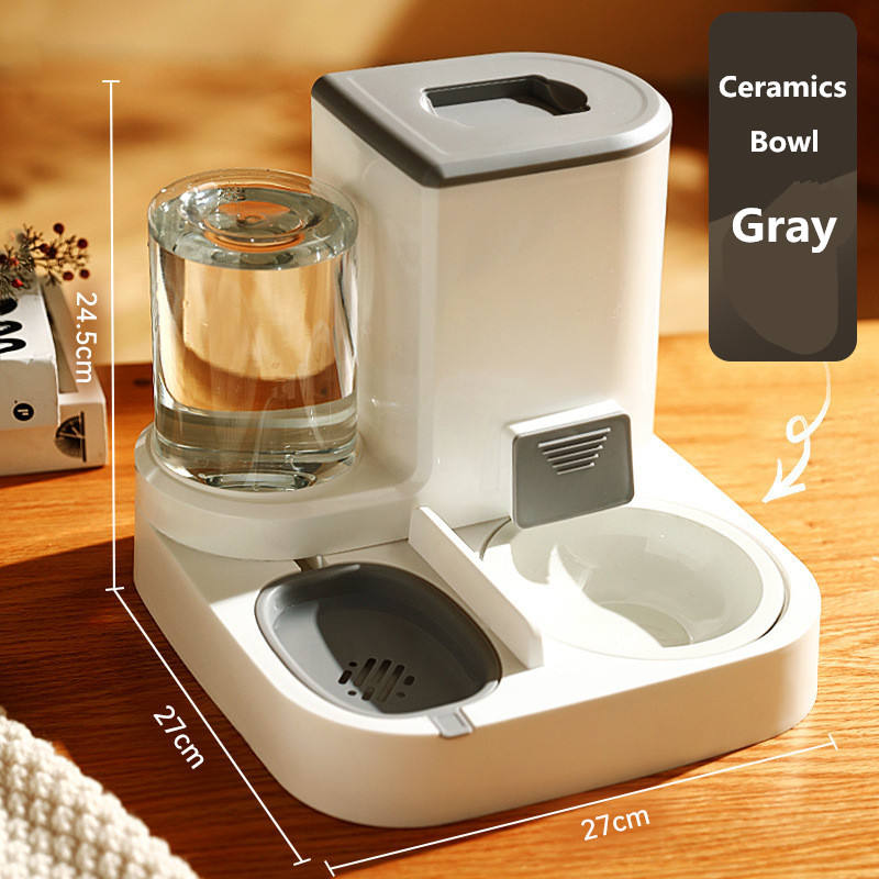 Automatic Pet Feeder with Stainless Steel Bowls – Gravity Food & Water Dispenser for Cats & Dogs