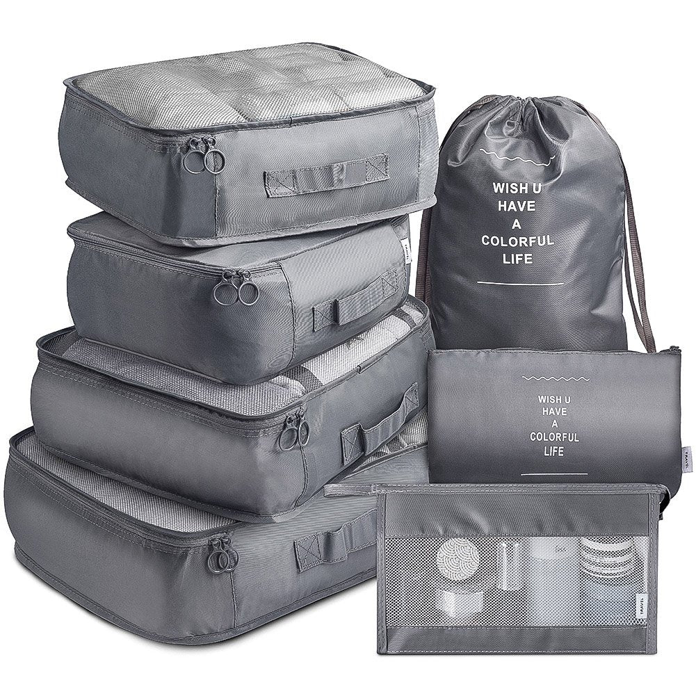 7-Piece Premium Packing Cubes Set – Thickened Travel Luggage Organizer Bags