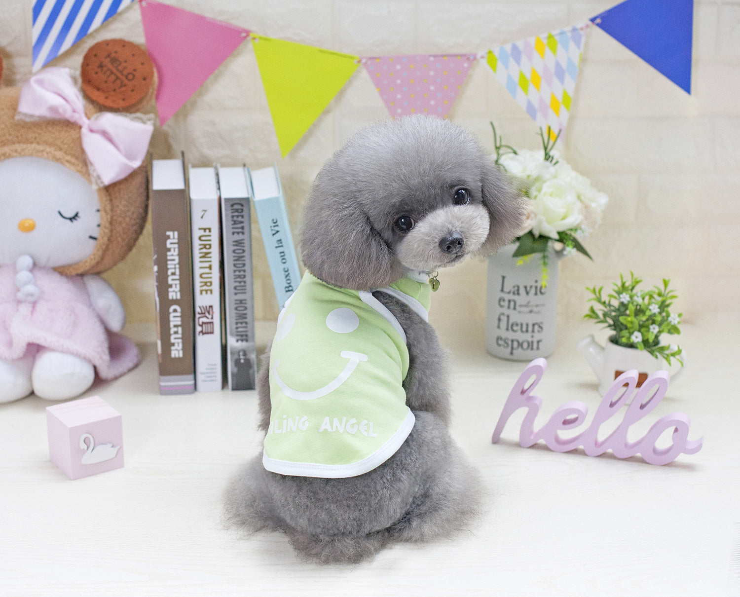 Pet Dog Clothes Teddy Bear New Cool Smile Cat Spring And Summer Vest Clothing