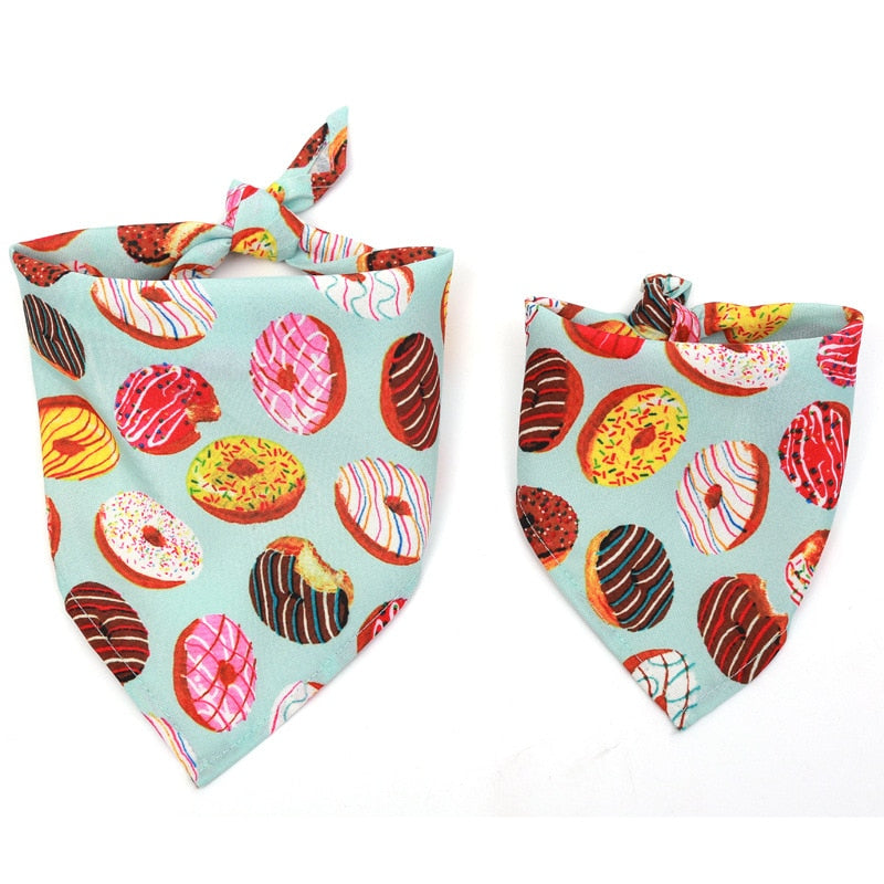 Fruit Print Cotton Pet Bandana | Adjustable Dog & Cat Scarf