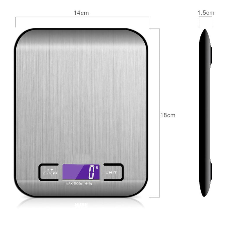 Digital Kitchen Scale – 5kg Precision Food Scale with Stainless Steel Surface