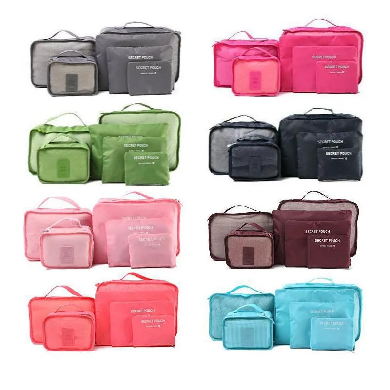 6-Piece Waterproof Packing Cubes Set – Travel Luggage Organizer Bags for Clothes & Accessories
