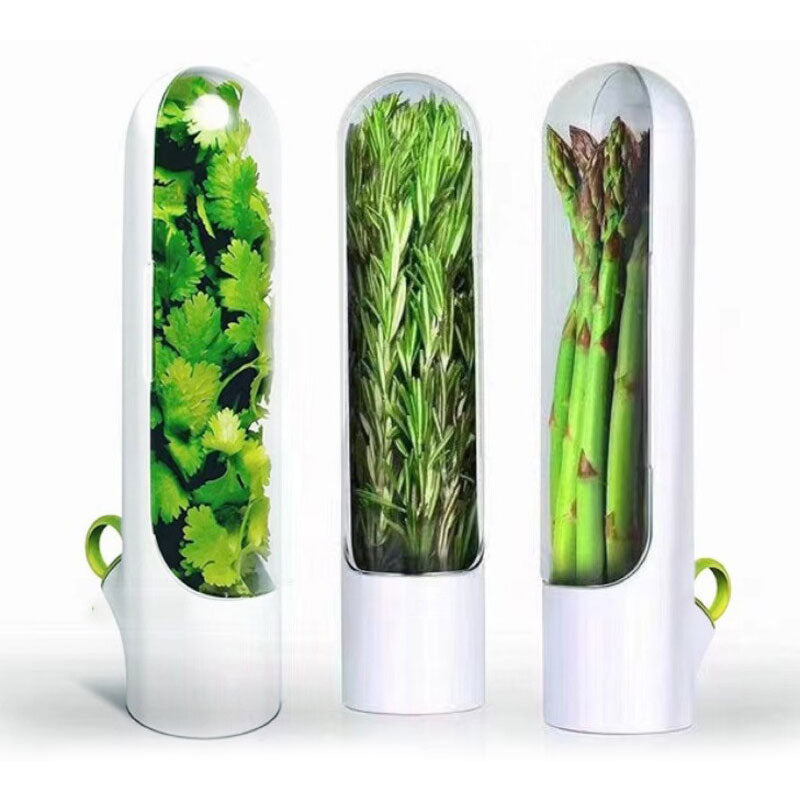 Fresh Herb Keeper & Refrigerator Storage Container | Reusable Produce Saver