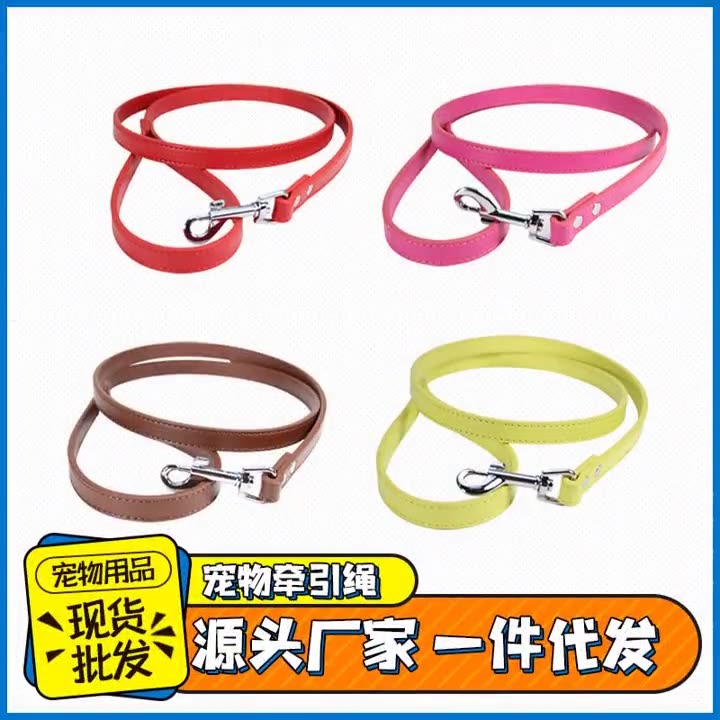 Premium PU Leather Pet Leash – Durable Anti-Loss Walking Lead for Dogs & Cats