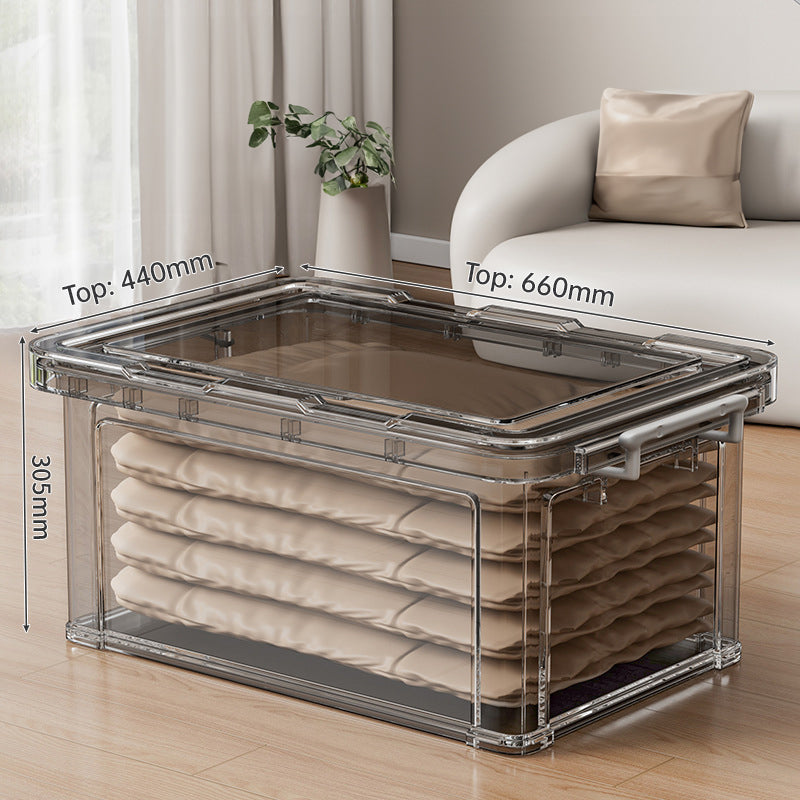 Large Transparent Storage Box with Lid – Stackable Organizer for Clothes, Toys & Household Essentials