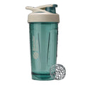28 oz Tritan Plastic Leakproof Shaker Bottle with Flip Cap and Wire Whisk Ball BPA-Free Green and Tan Mixing Cup for Protein and Supplement