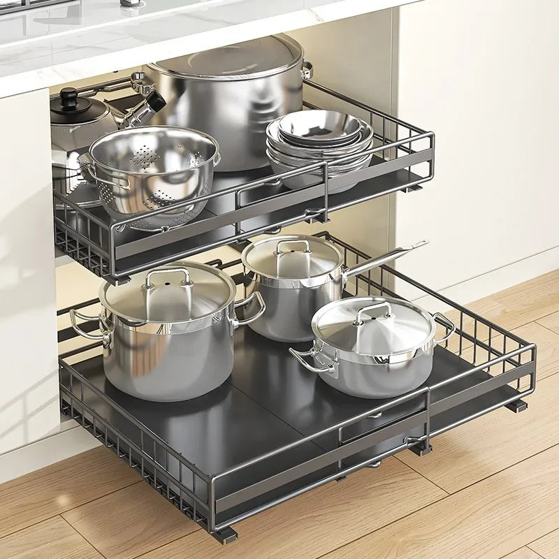 Kitchen Shelf Cabinet Drawing Basket Seasoning Storage Kitchen Supplies Cabinet Dishes Kitchen Organizing Rack