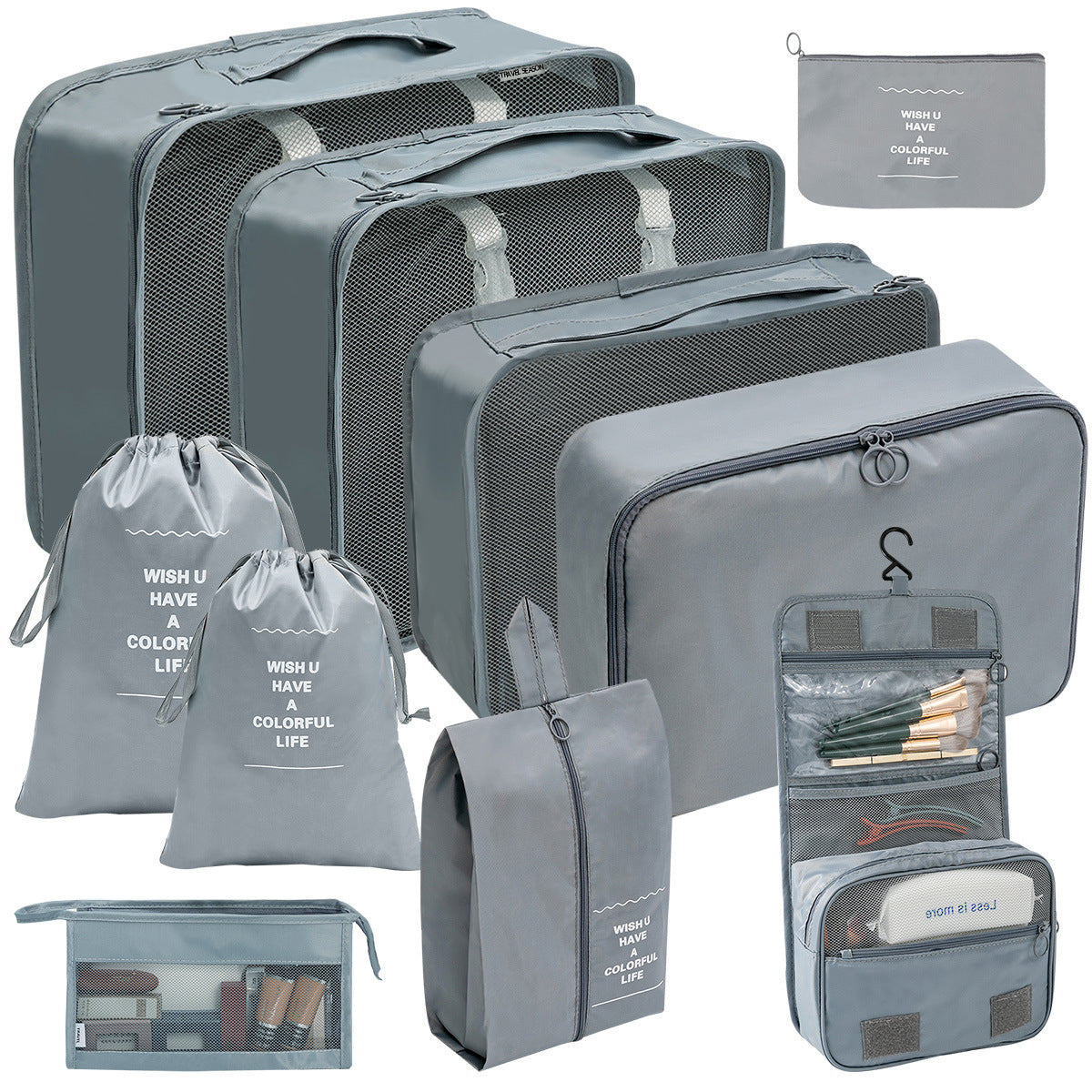 Travel Storage Bag Set for Toiletries Cosmetics and Digital Accessories