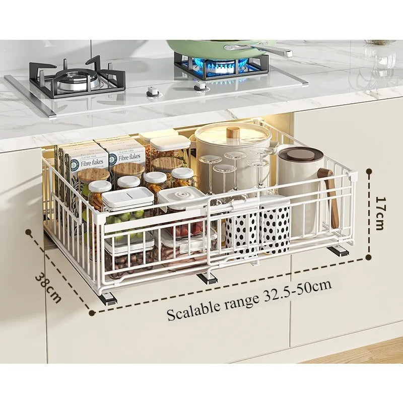 Kitchen Shelf Cabinet Drawing Basket Seasoning Storage Kitchen Supplies Cabinet Dishes Kitchen Organizing Rack