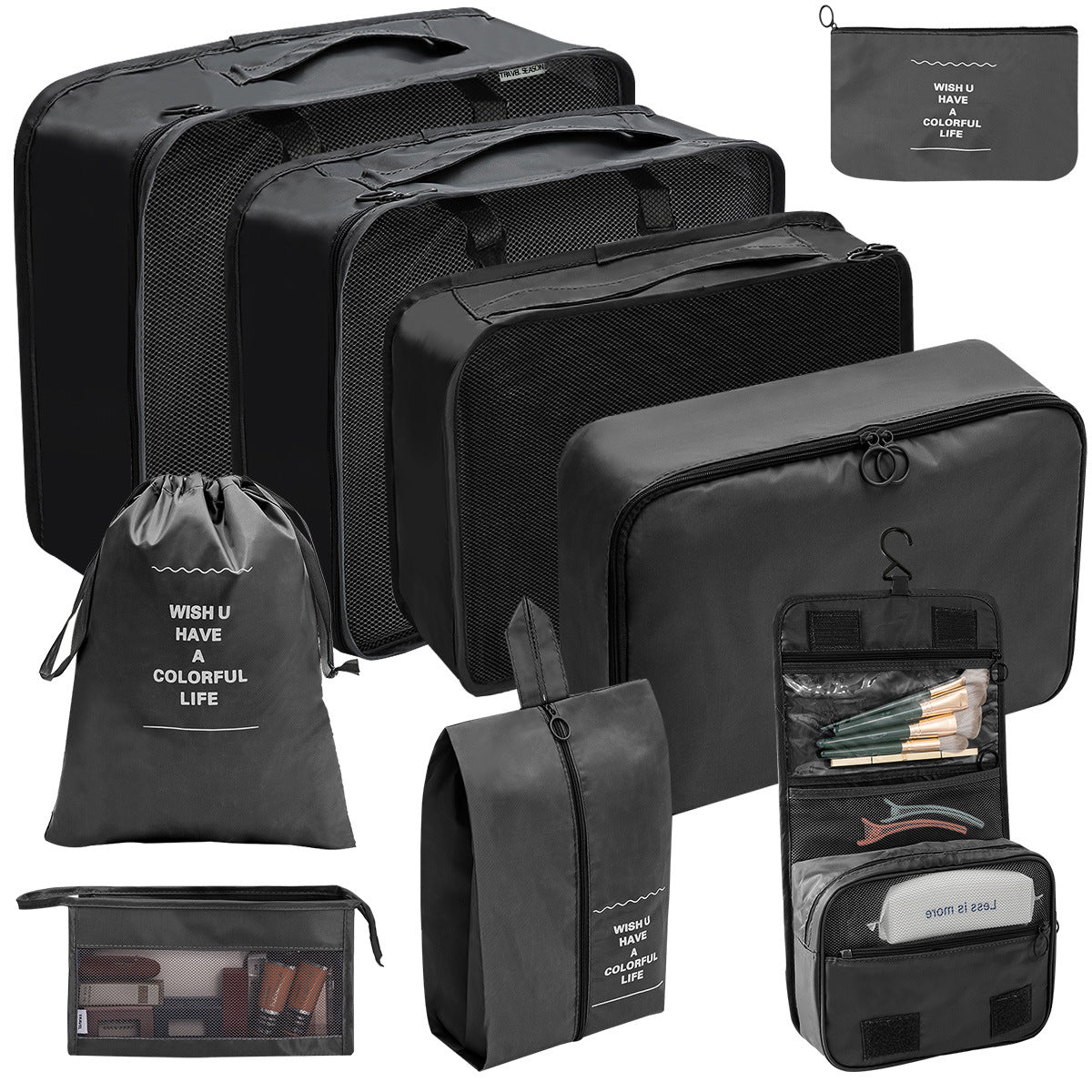 Travel Storage Bag Set for Toiletries Cosmetics and Digital Accessories