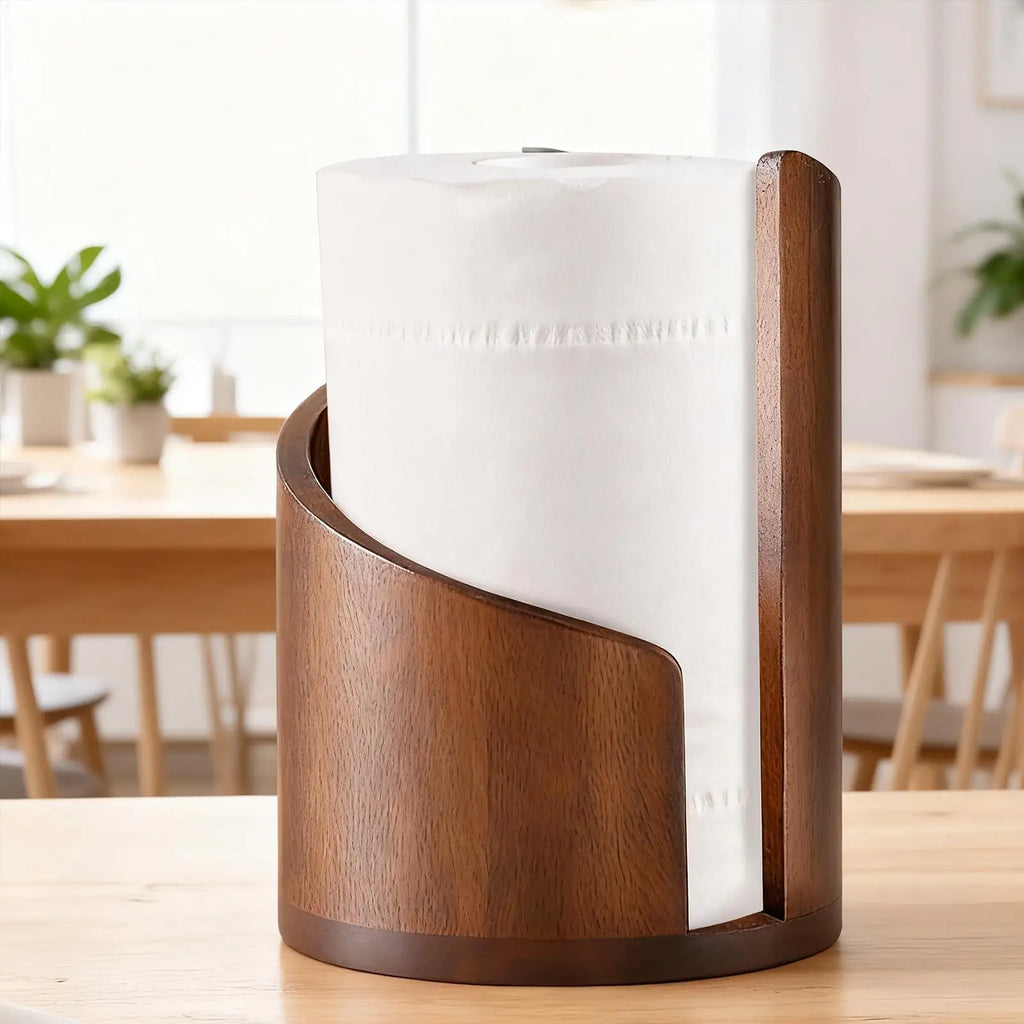 Paper Towel Holder & Napkin Dispenser Stand – Freestanding Kitchen Roll Holder for Countertop, Bathroom, Dining Table & Cabinet Organization