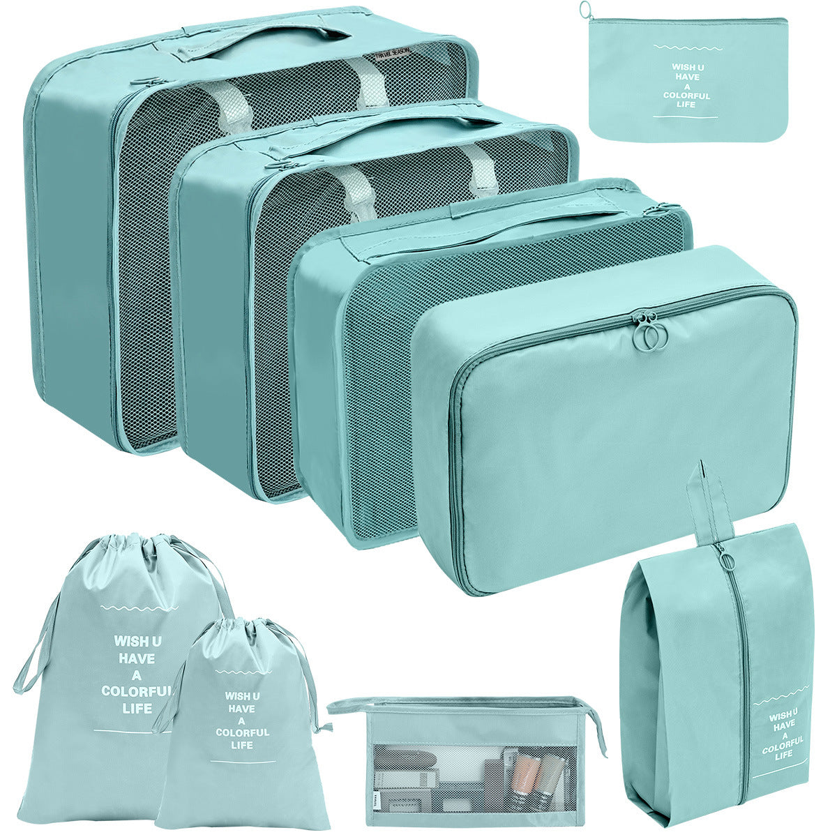 Travel Storage Bag Set for Toiletries Cosmetics and Digital Accessories