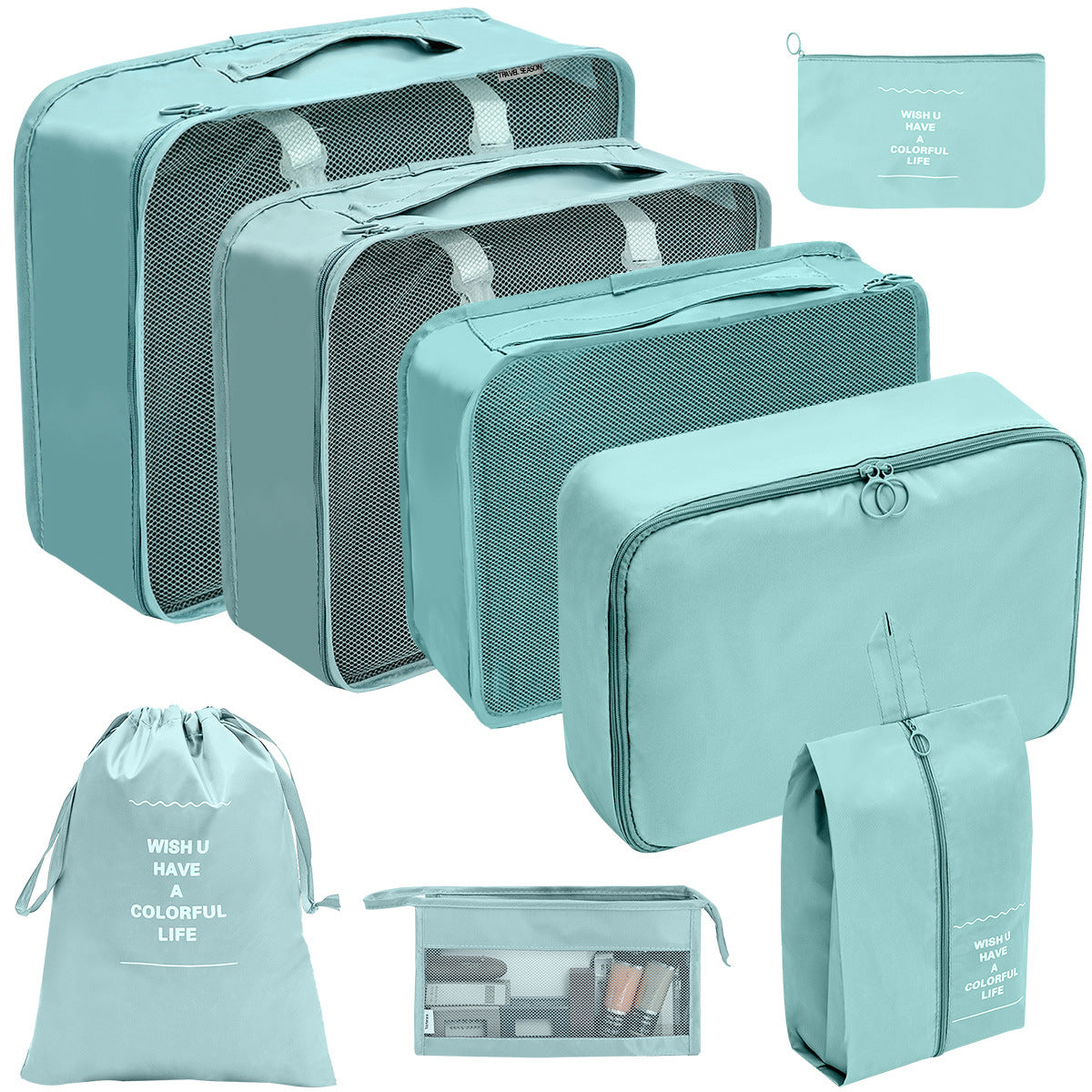 Travel Storage Bag Set for Toiletries Cosmetics and Digital Accessories