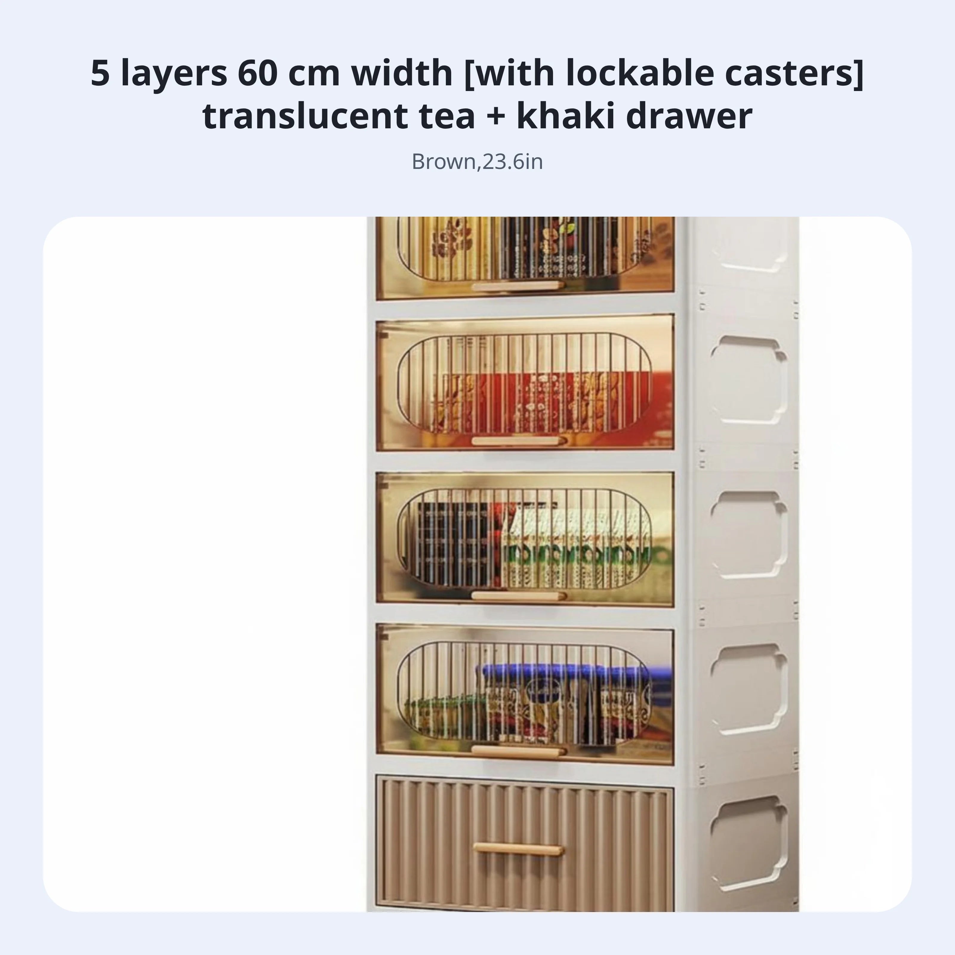 Multi-Tier Organizer hinged-lid reach Wheeled Crevice Cabinet Space Saving Easy Assembly for Students, Kitchen
