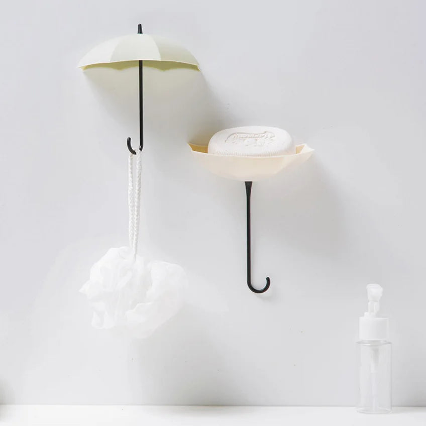 Cute Umbrella Shaped Hooks No-Punch Wall Hooks Kitchen Bathroom Coat Rack Key Organizer Hooks Home Storage Shelf Hooks