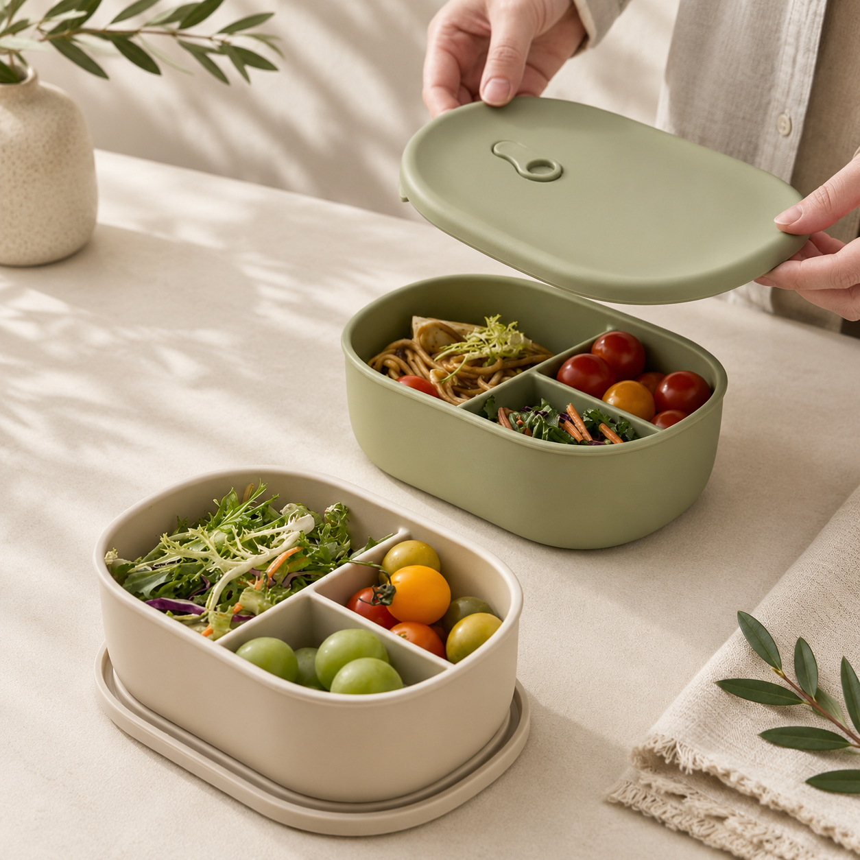 Microwave Safe Silicone Food Container for Heating