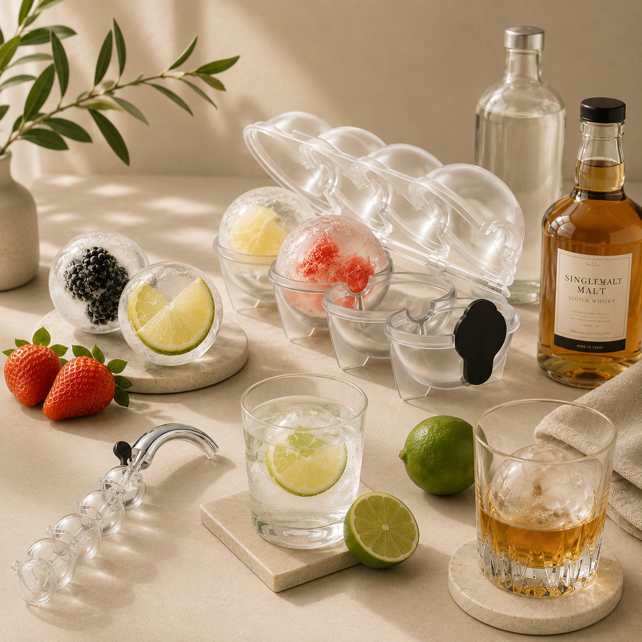 Frosty Whiskey Sphere Maker Silicone Mold Innovative Kitchen Gadget