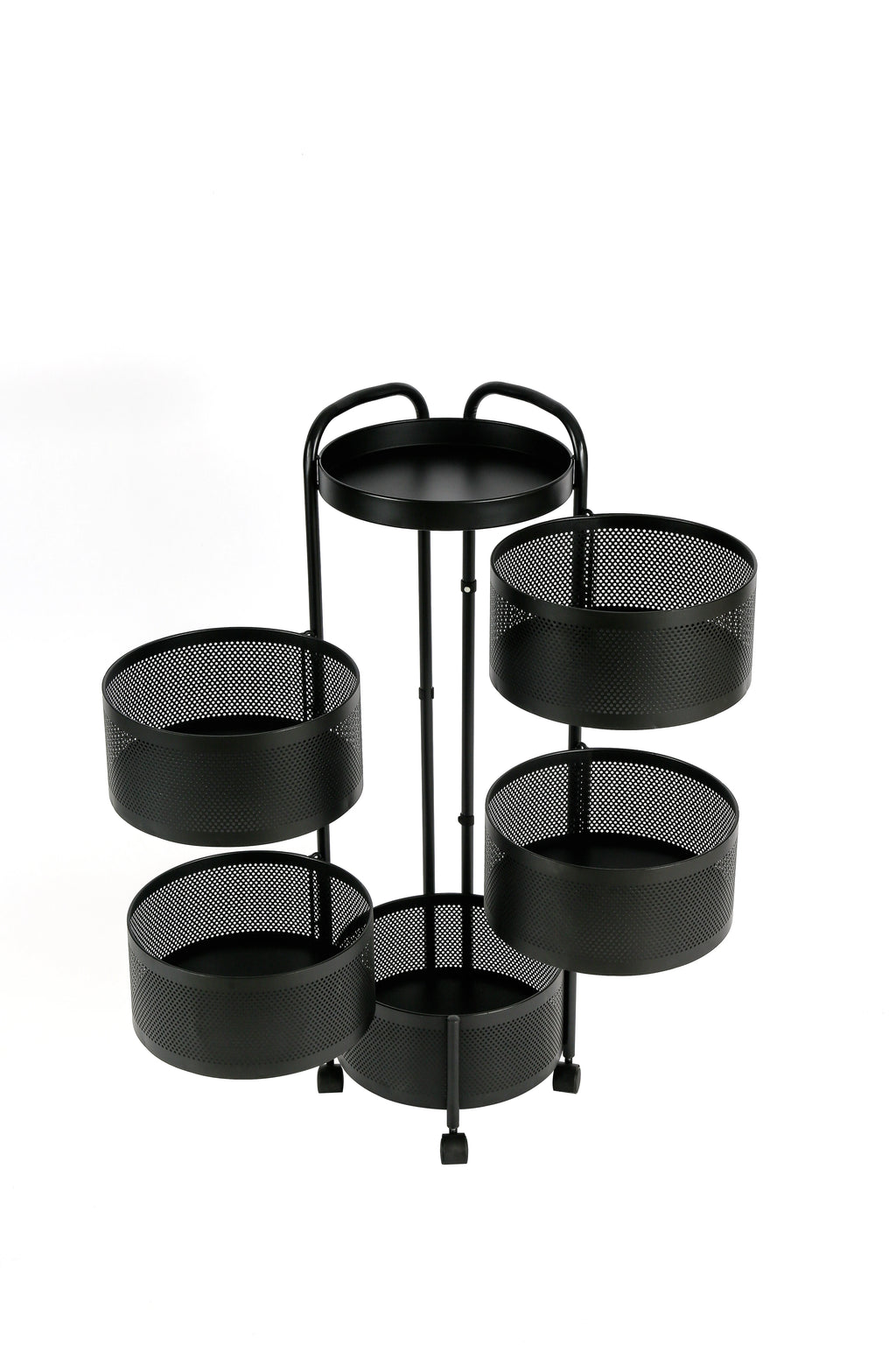 #￥5 Tier Rotating Kitchen Baskets Fruit and Vegetable Storage Kitchen Organization Solutions Rotating Pantry Organizers