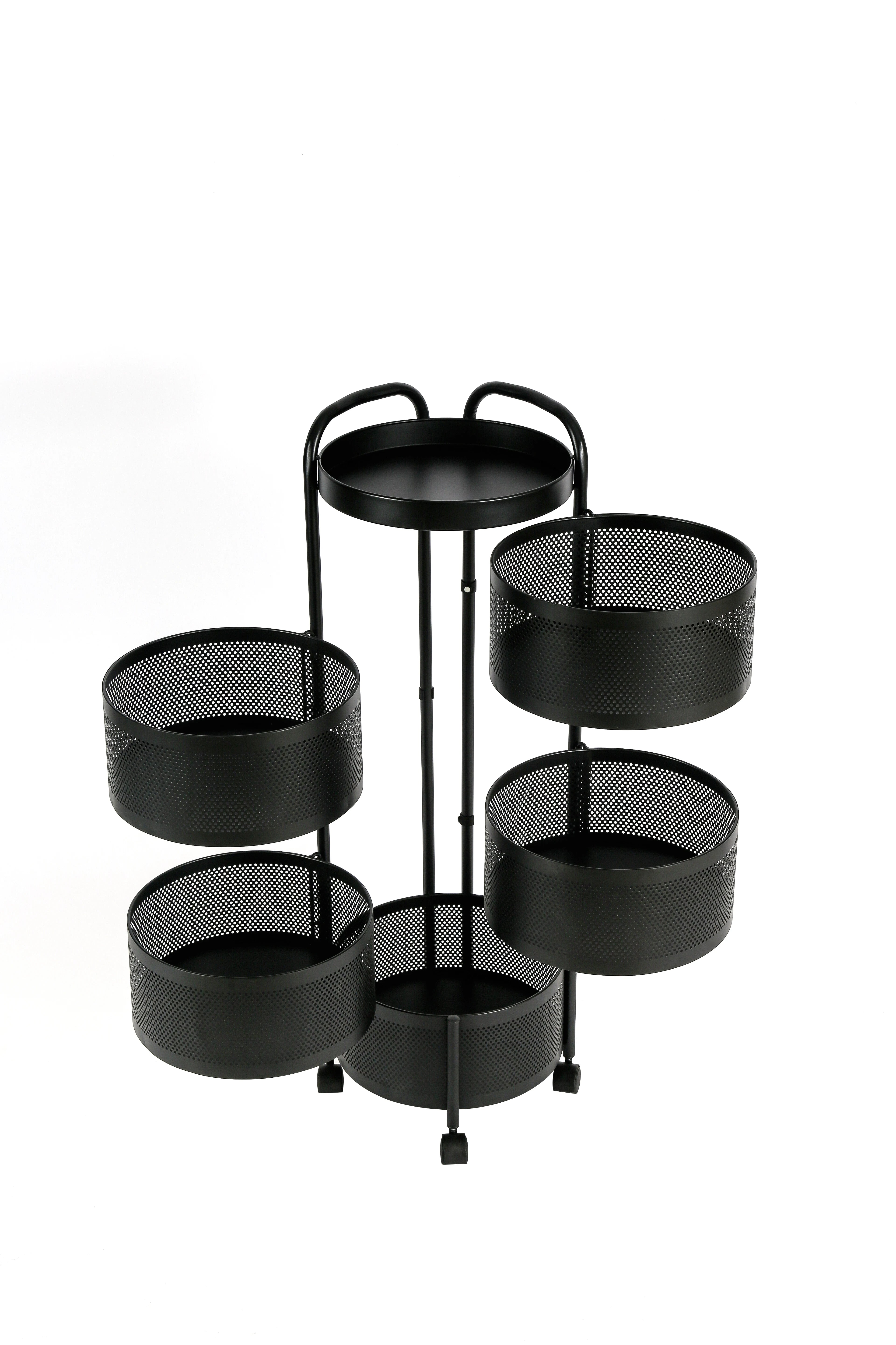 #￥5 Tier Rotating Kitchen Baskets Fruit and Vegetable Storage Kitchen Organization Solutions Rotating Pantry Organizers