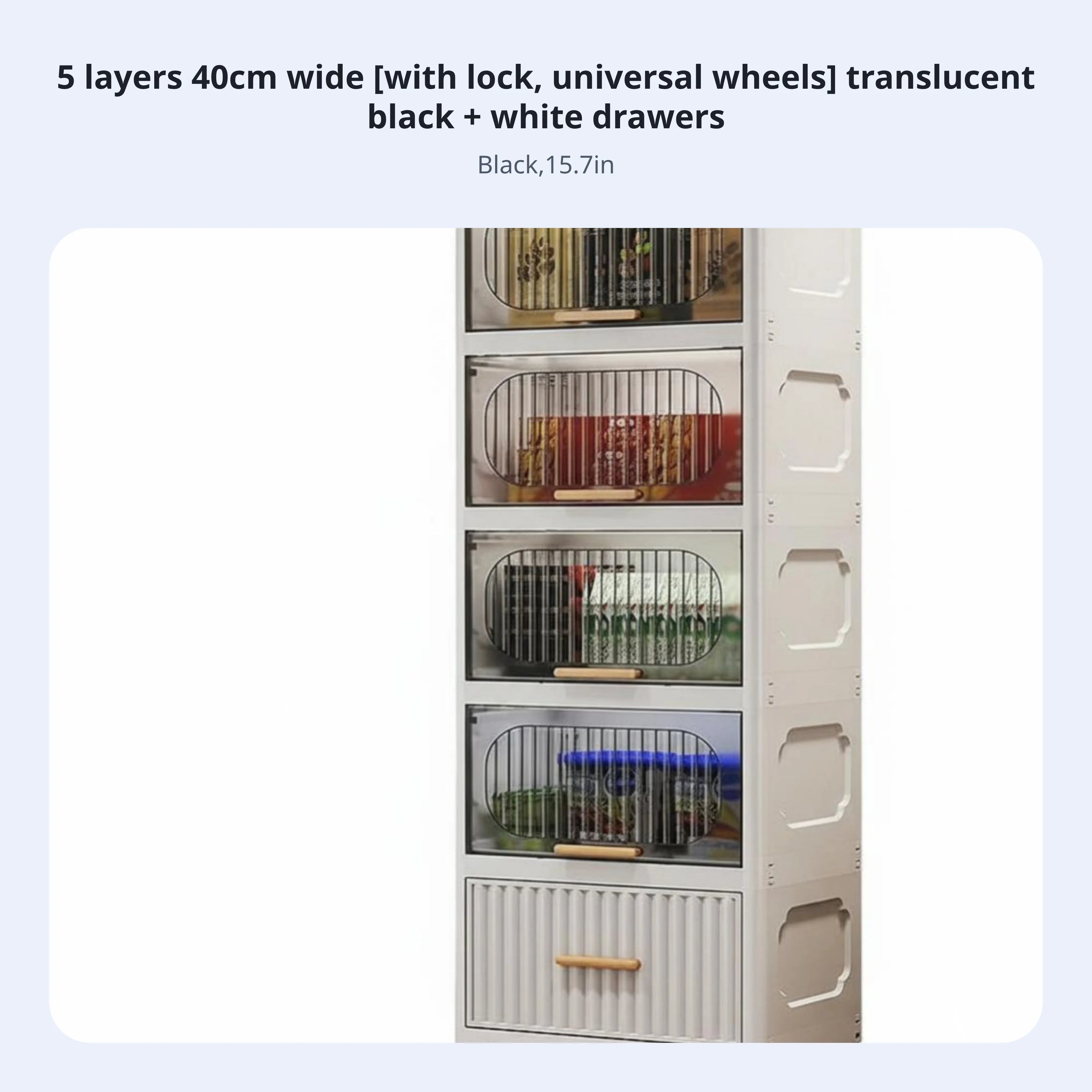 Multi-Tier Organizer hinged-lid reach Wheeled Crevice Cabinet Space Saving Easy Assembly for Students, Kitchen