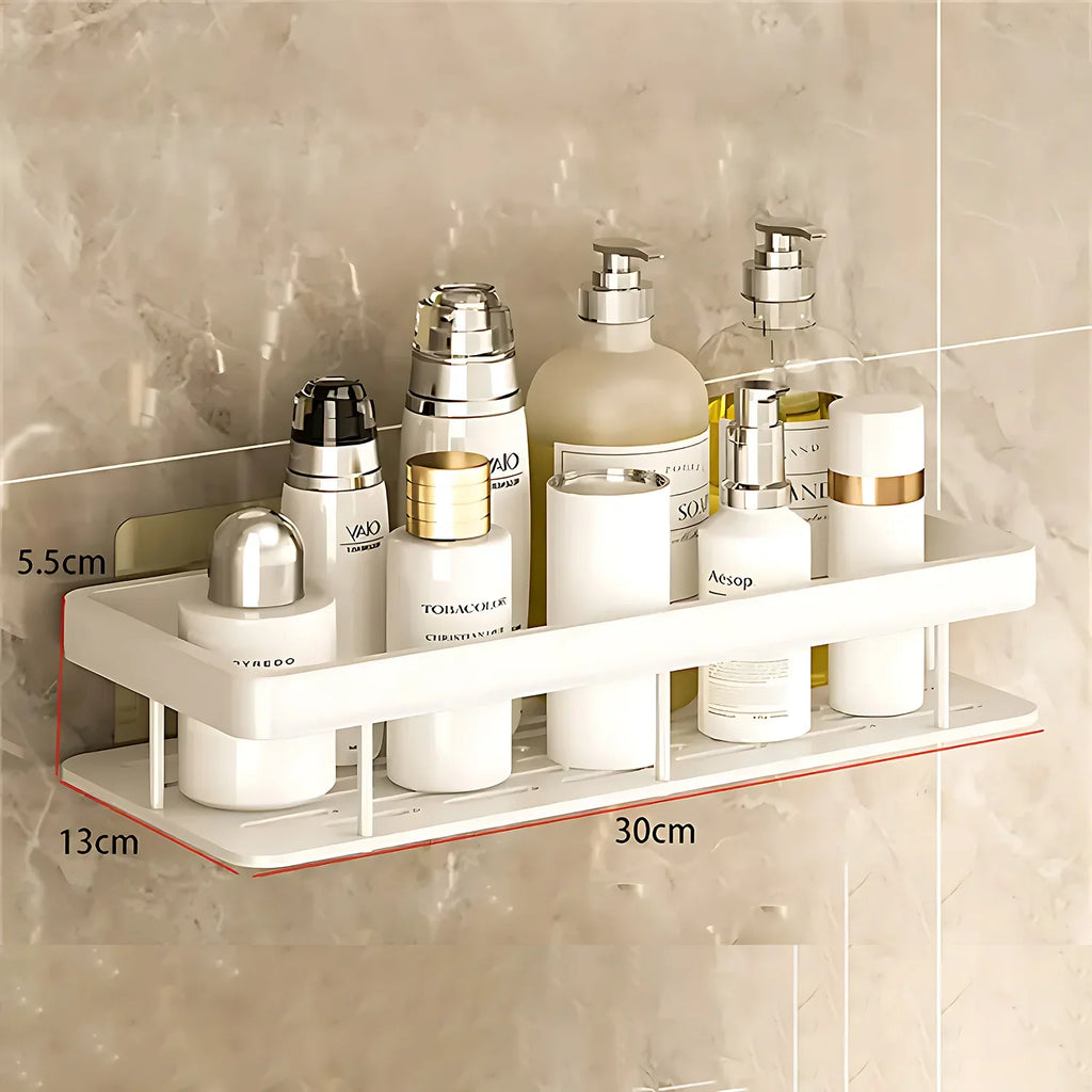 Bathroom Shelf Kitchen Storage Organizer Aluminum Alloy Shower Shelf Bathroom Accessories No Drilling Wall Shelf